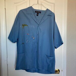 Nat Nast Men's Guayabera Seaside Embroidered Resort/Pool Shirt Size XL